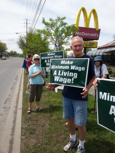 Tompkins County Organizers Rally Outside Ithaca McDonald's on National Day of Action Targeting Fast Food Restaurants in May 2014