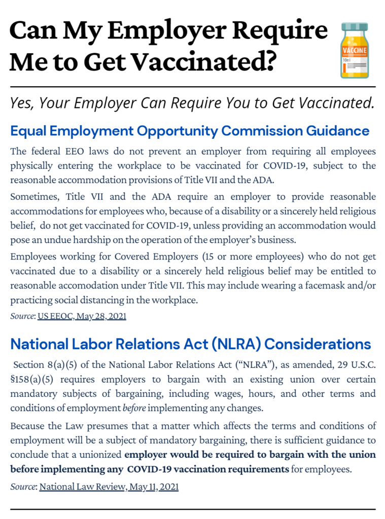 Can My Employer Require Me to Get Vaccinated?