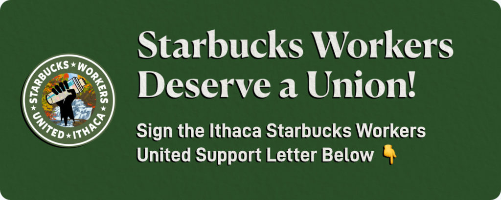 SIGN ON! Letter to Starbucks CEO About Tompkins Union Drive